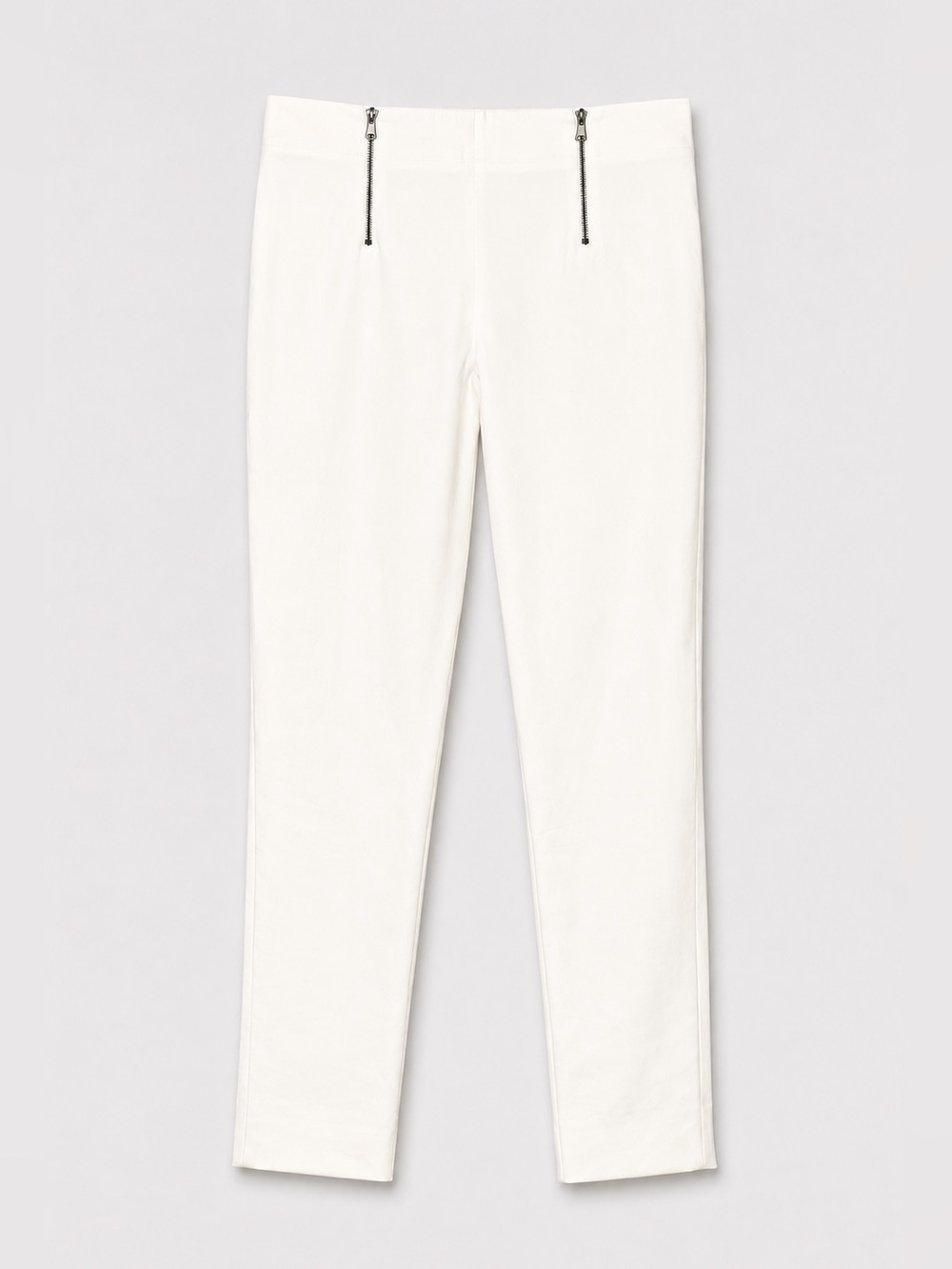 NWT Kenneth Cole White Stretch Slim Ankle Pants Zip Detail Size 4
